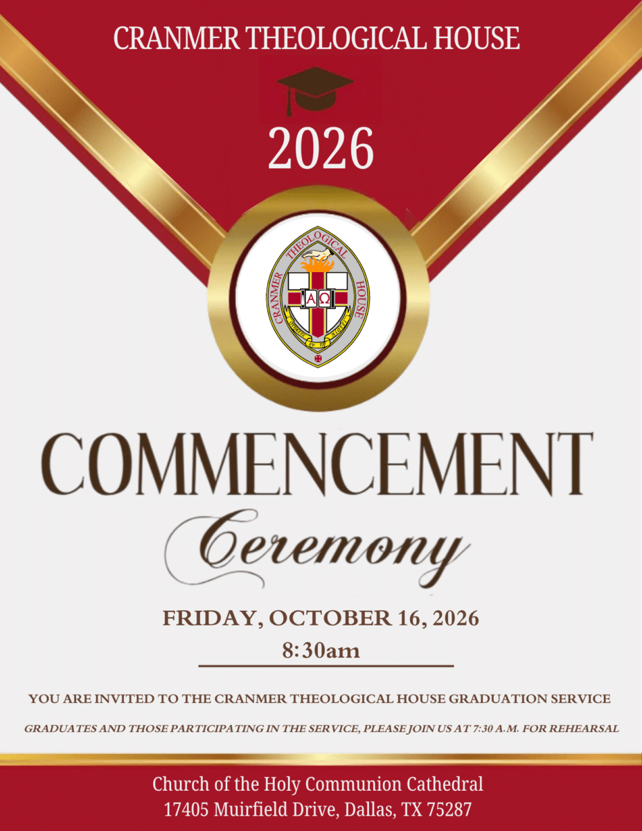 Cranmer Theological House graduation announcement